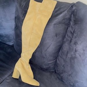 YELLOW OVER THE KNEE BOOT